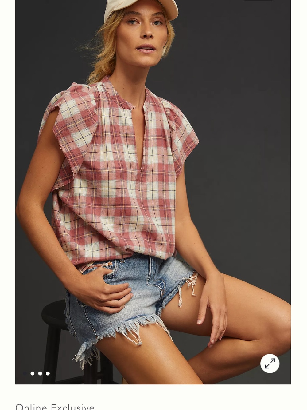 Birds of Paradis Trovatta Brett Blouse Pink Plaid Size Small